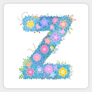 "Z" Floral Letter Monogram Sticker
